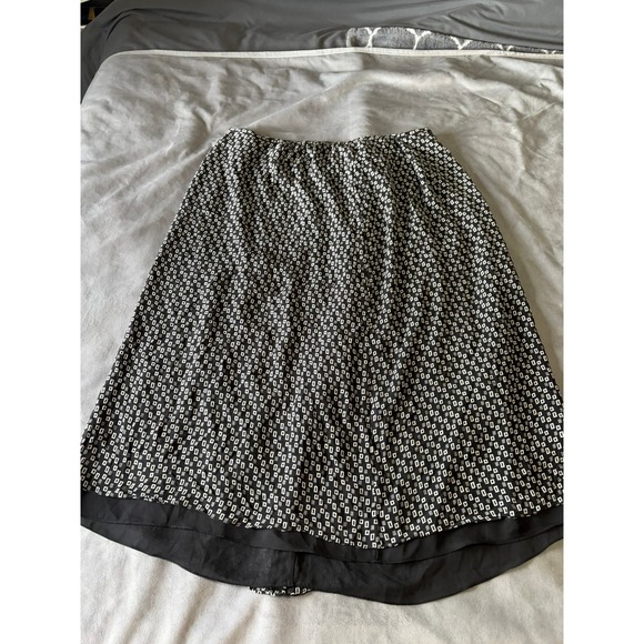 Charter Club Dresses & Skirts - Charter Club Woman Black White Silk Geometric Print Midi Skirt Plus Size 24W